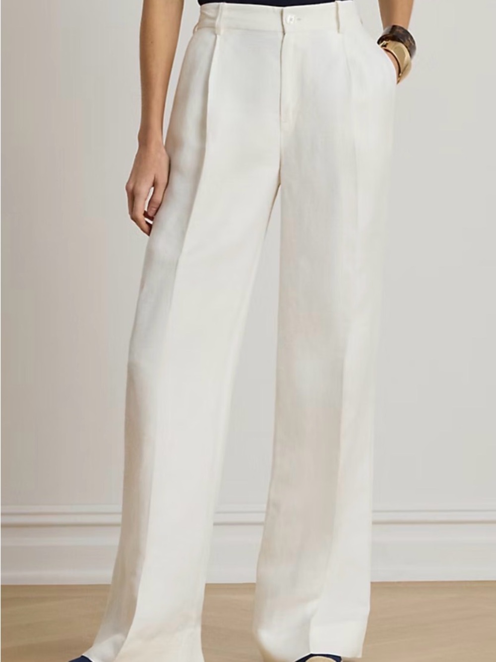 Michael Kors collection Ivory 100% linen pants made in Italy luxury